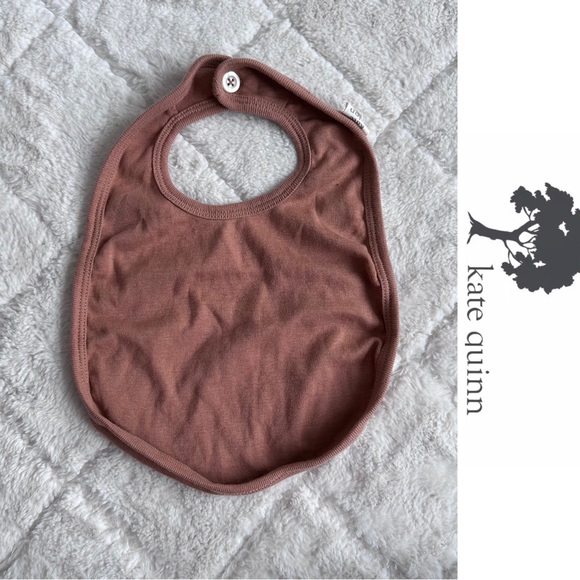 Kate Quinn | Red Brown Organic Cotton Button Bib | One Size - Picture 1 of 7